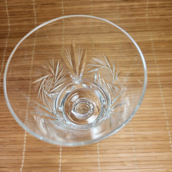 Pinwheel Wine Glass Cut Crystal Bohemian Highly Decoratively Cut Faceted Stem - Picture 2 of 6